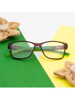 TED SMITH - Unisex Plastic Wayfarer Brown Eyeglass Frame (52)