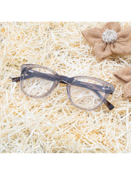 TED SMITH - Unisex Acetate Round Grey Eyeglass Frame (48)