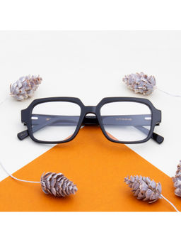 TED SMITH - Unisex Acetate Square Black Eyeglass Frame (54)