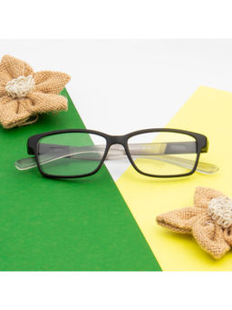 TED SMITH - Unisex Plastic Rectangle Black Eyeglass Frame (53)