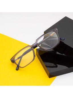 TED SMITH - Unisex Acetate Rectangle Grey Eyeglass Frame (54)