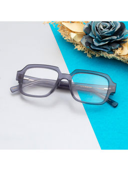 TED SMITH - Unisex Acetate Square Grey Eyeglass Frame (54)