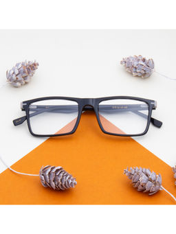 TED SMITH - Unisex Acetate Square Black Eyeglass Frame (52)