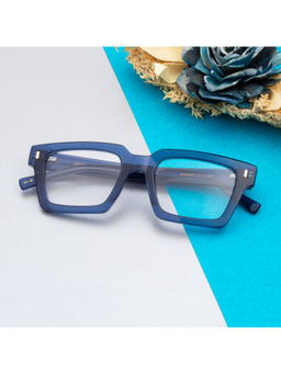 TED SMITH - Unisex Acetate Square Blue Eyeglass Frame (52)