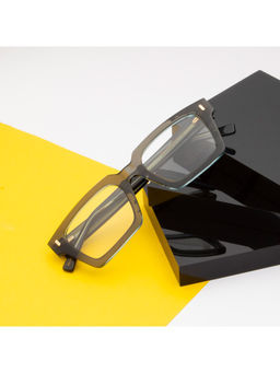 TED SMITH - Unisex Acetate Square Grey Eyeglass Frame (52)