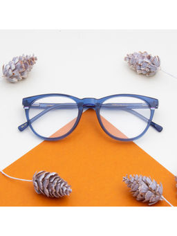 TED SMITH - Unisex Acetate Round Blue Eyeglass Frame (50)