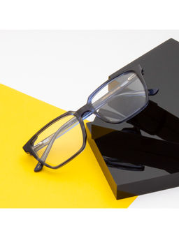 TED SMITH - Unisex Acetate Square Blue Eyeglass Frame (52)