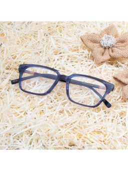 TED SMITH - Unisex Acetate Rectangle Blue Eyeglass Frame (54)