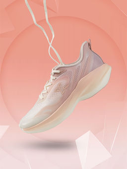 Xtep - Lingbi Run: Canvas Light Pink & White Womens Wear-Resistant Running Shoes