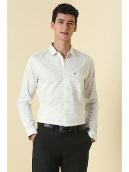 Allen Solly - White Checks Regular Shirt