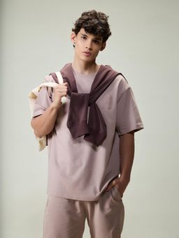 Cava Athleisure - Brown Solid Oversized T-shirt