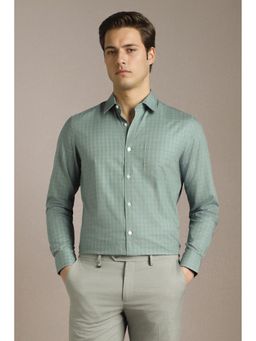 Louis Philippe - Green Checks Regular Shirt