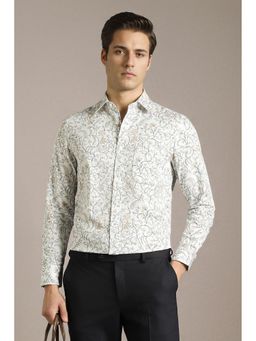 Louis Philippe - White Printed Regular Shirt