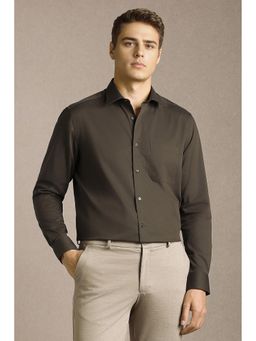 Louis Philippe - Brown Solid Regular Shirt