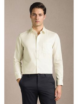 Louis Philippe - Cream Solid Regular Shirt
