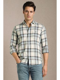 Louis Philippe - White Checks Regular Shirt