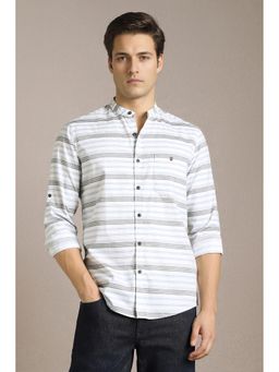 Louis Philippe - White Stripes Regular Shirt