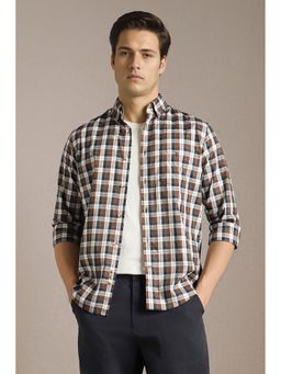 Louis Philippe - Brown Checks Regular Shirt