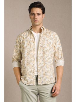 Louis Philippe - Beige Printed Regular Shirt