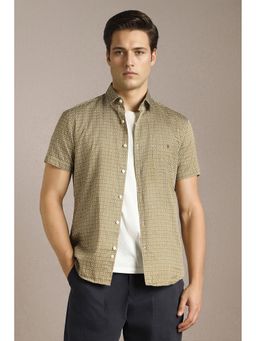 Louis Philippe - Beige Printed Regular Shirt