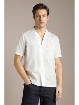 Louis Philippe - White Printed Regular Shirt