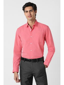 Peter England - Pink Self Design Regular Shirt