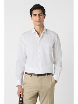 Peter England - White Self Design Regular Shirt