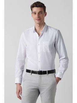 Peter England - White Solid Regular Shirt