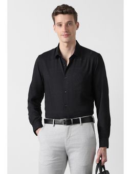 Peter England - Black Textured Regular Shirt