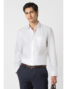 Peter England - White Textured Regular Shirt