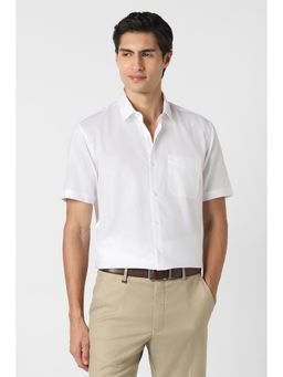 Peter England - White Textured Regular Shirt