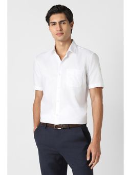 Peter England - White Textured Regular Shirt