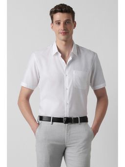 Peter England - White Solid Regular Shirt