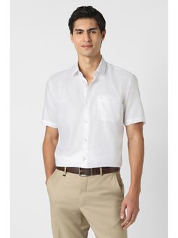 Peter England - White Textured Regular Shirt