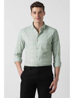 Peter England - Green Checks Regular Shirt