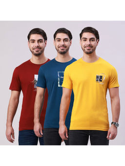 Classic Polo - Multi-Color Printed Slim 3 T-shirts (Pack of 3)