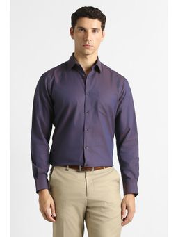 Van Heusen - Purple Self Design Regular Shirt