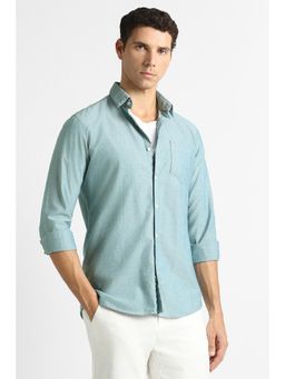 Van Heusen - Blue Solid Regular Shirt