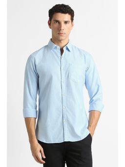 Van Heusen - Blue Solid Regular Shirt