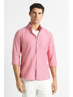 Van Heusen - Pink Solid Regular Shirt