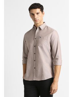 Van Heusen - Beige Textured Regular Shirt