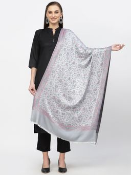 Anekaant - Lush Grey and Multi Self Design Modal Stole