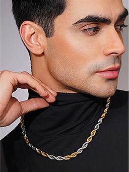 AANURA - 18K Gold and Silver Rhodium-Plated Waterproof Stainless Steel Rope Chain