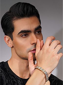 AANURA - 18K Gold-Plated Textured Anti-Tarnish Waterproof Steel Bracelet