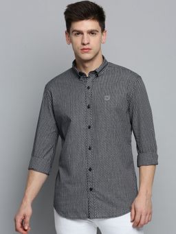 SHOWOFFFF - Mens Spread Collar Checked Regular Fit Shirts