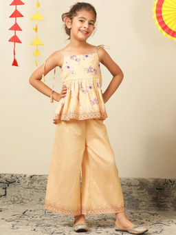 POCOMICO - Girls Beige Top and Palazzo