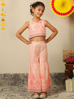POCOMICO - Girl Peach Top with Sharara
