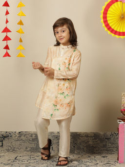 POCOMICO - Boys Beige Kurta with Pant
