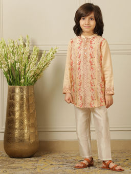 POCOMICO - Boys Cream Kurta with Pant