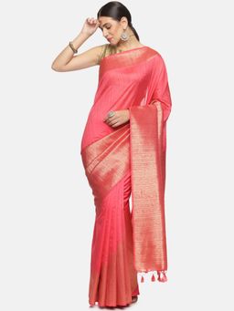 Kancheepuram Kalakshetra Silks - Rising Blush Saree with Unstitched Blouse